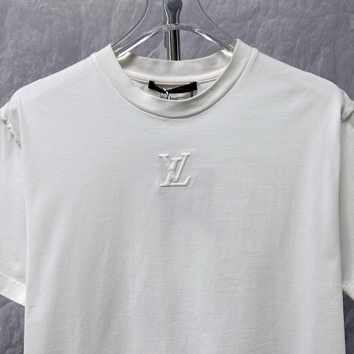 Louis Vuitton White Embossed Short Sleeve XS — front