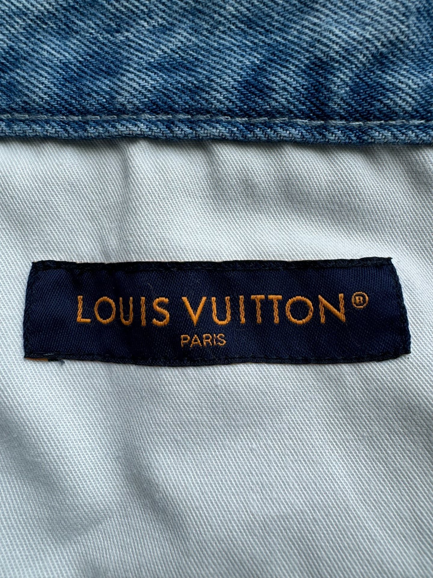 Louis Vuitton SS25 Distressed Logo Denim Pants — detail