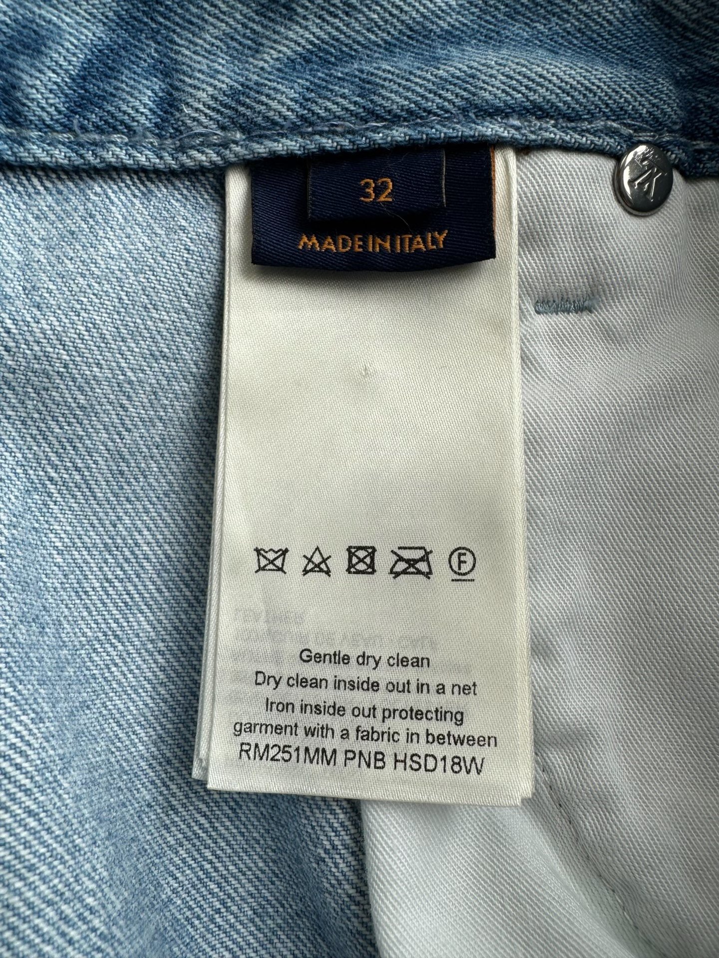 Louis Vuitton SS25 Distressed Logo Denim Pants — back