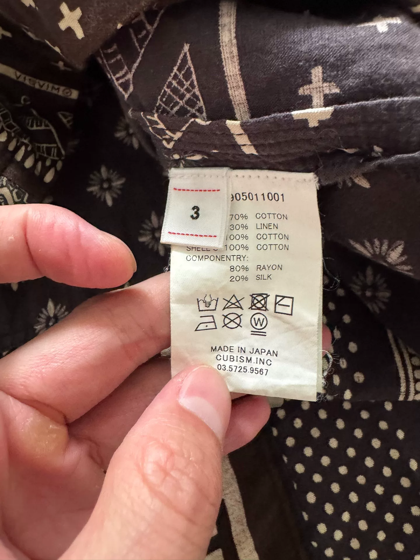 VISVIM 19SS ICT TUNIC P.O. Shirt — label