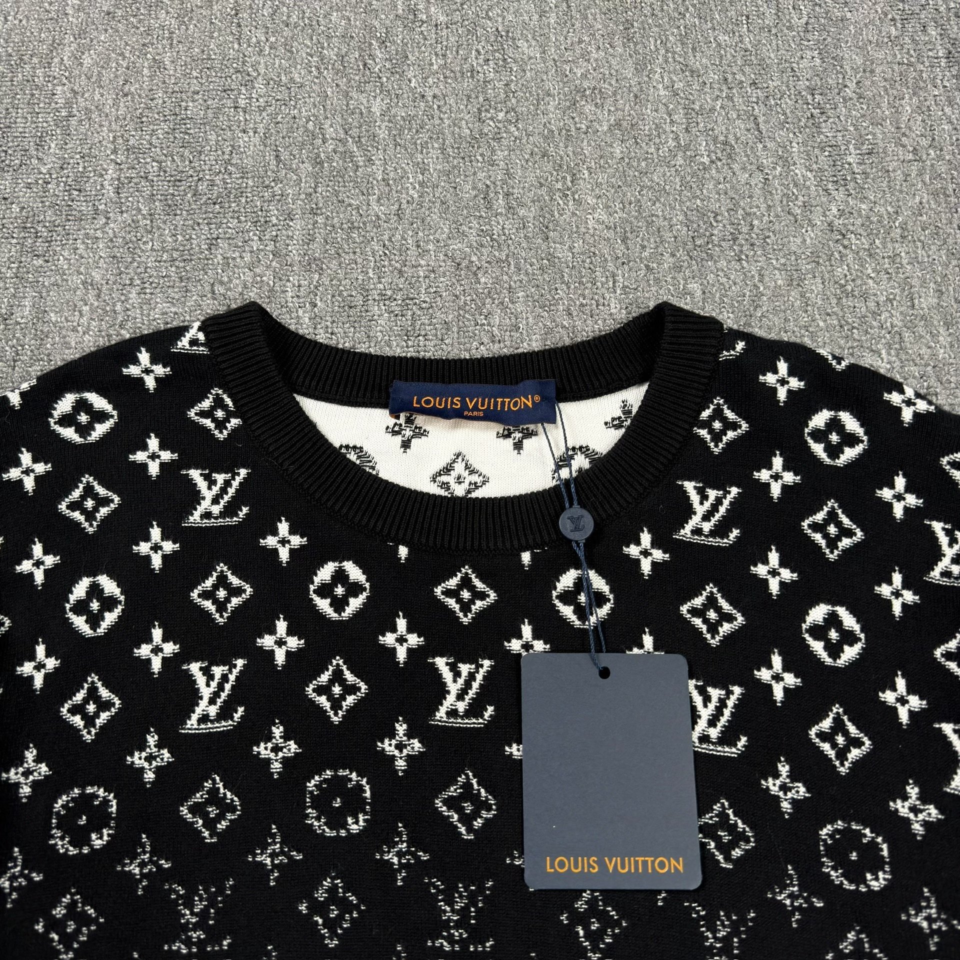 Louis Vuitton Black Gradient Monogram Sweater — detail