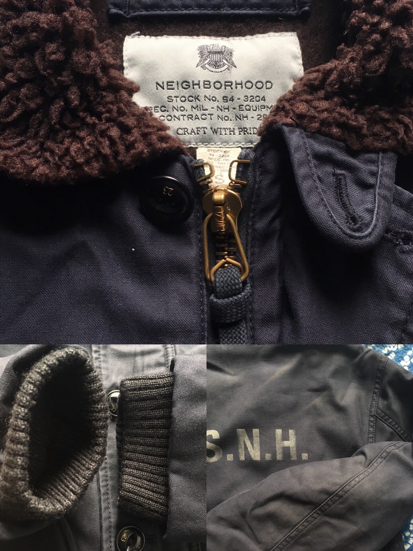 Neighborhood 14aw N1 Cotton Jacket — detail