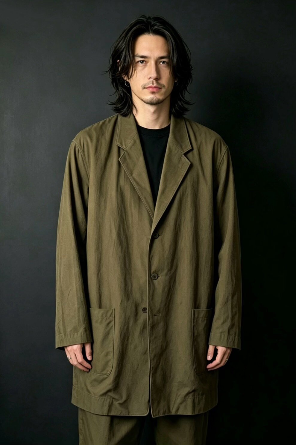Yohji Yamamoto 17SS Portrait Print Coat — back