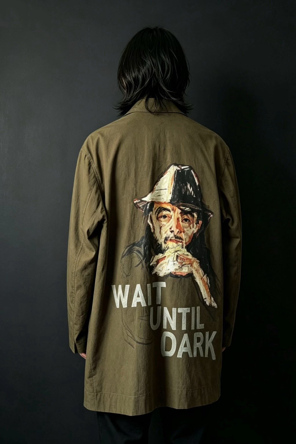 Yohji Yamamoto 17SS Portrait Print Coat — label