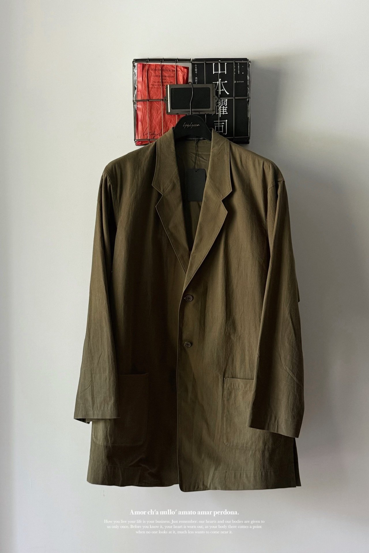 Yohji Yamamoto 17SS Portrait Print Coat — front
