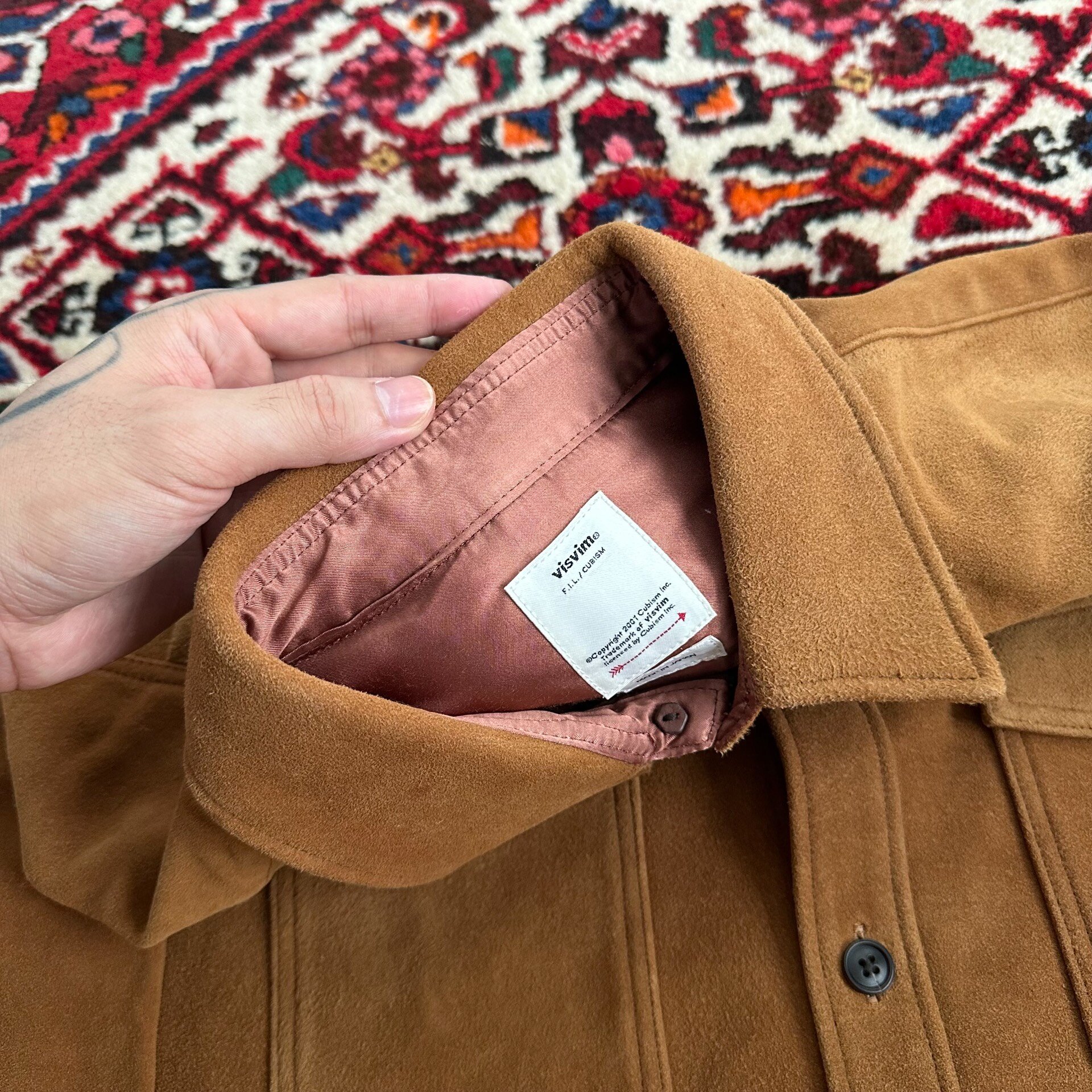 visvim 22AW Lumber Deerskin Shacket — label