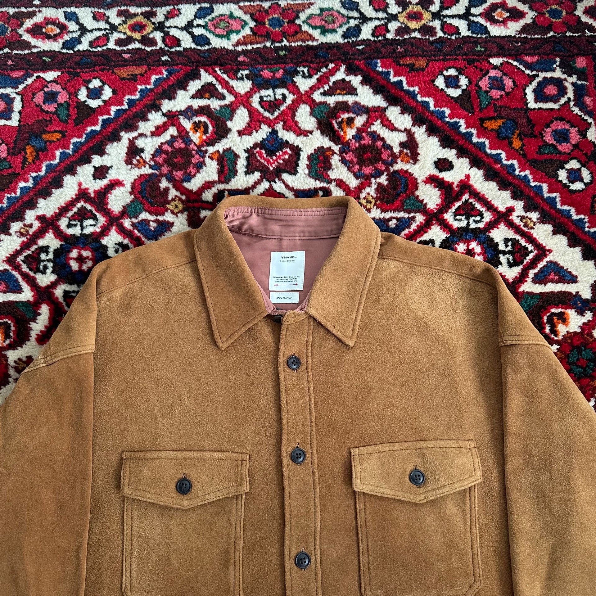 visvim 22AW Lumber Deerskin Shacket — detail