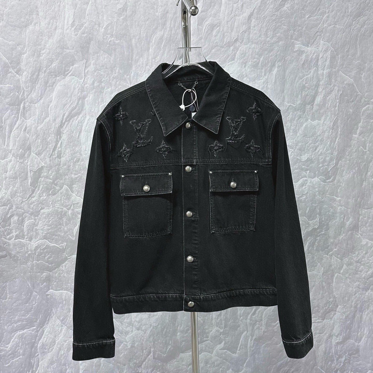 Louis Vuitton SS26 Distressed Logo Denim Jacket