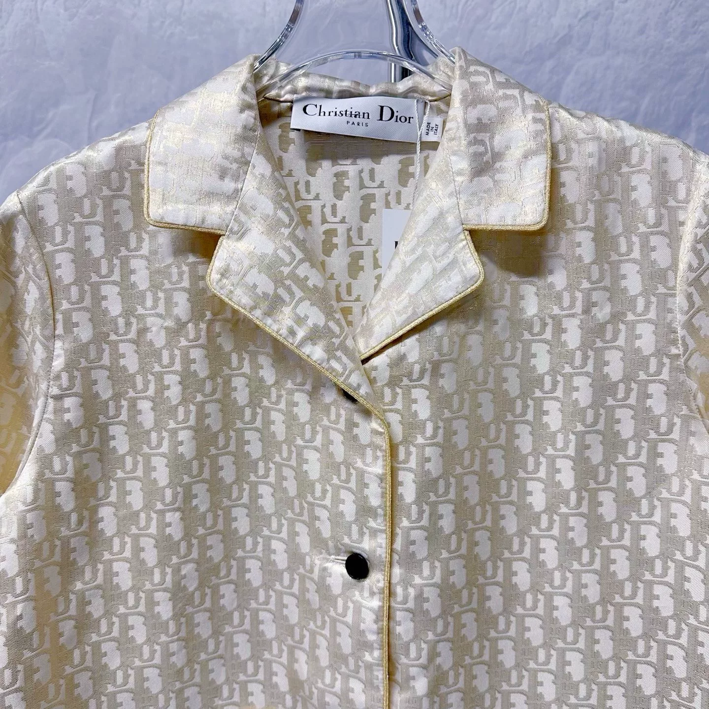 Dior Silk Printed Short-Sleeve Shirt — detail