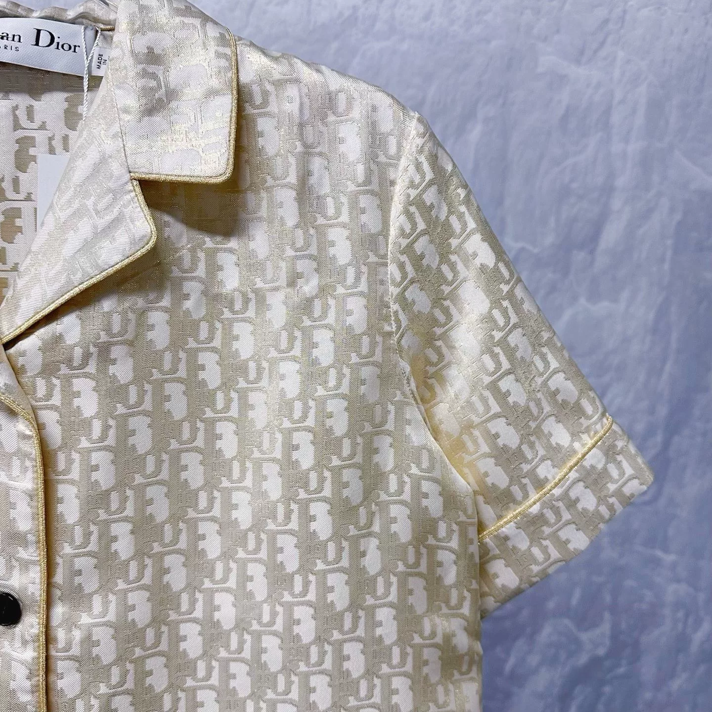 Dior Silk Printed Short-Sleeve Shirt — back