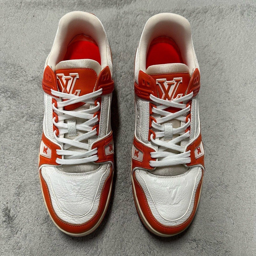 Louis Vuitton LV Trainer White Orange Sneakers