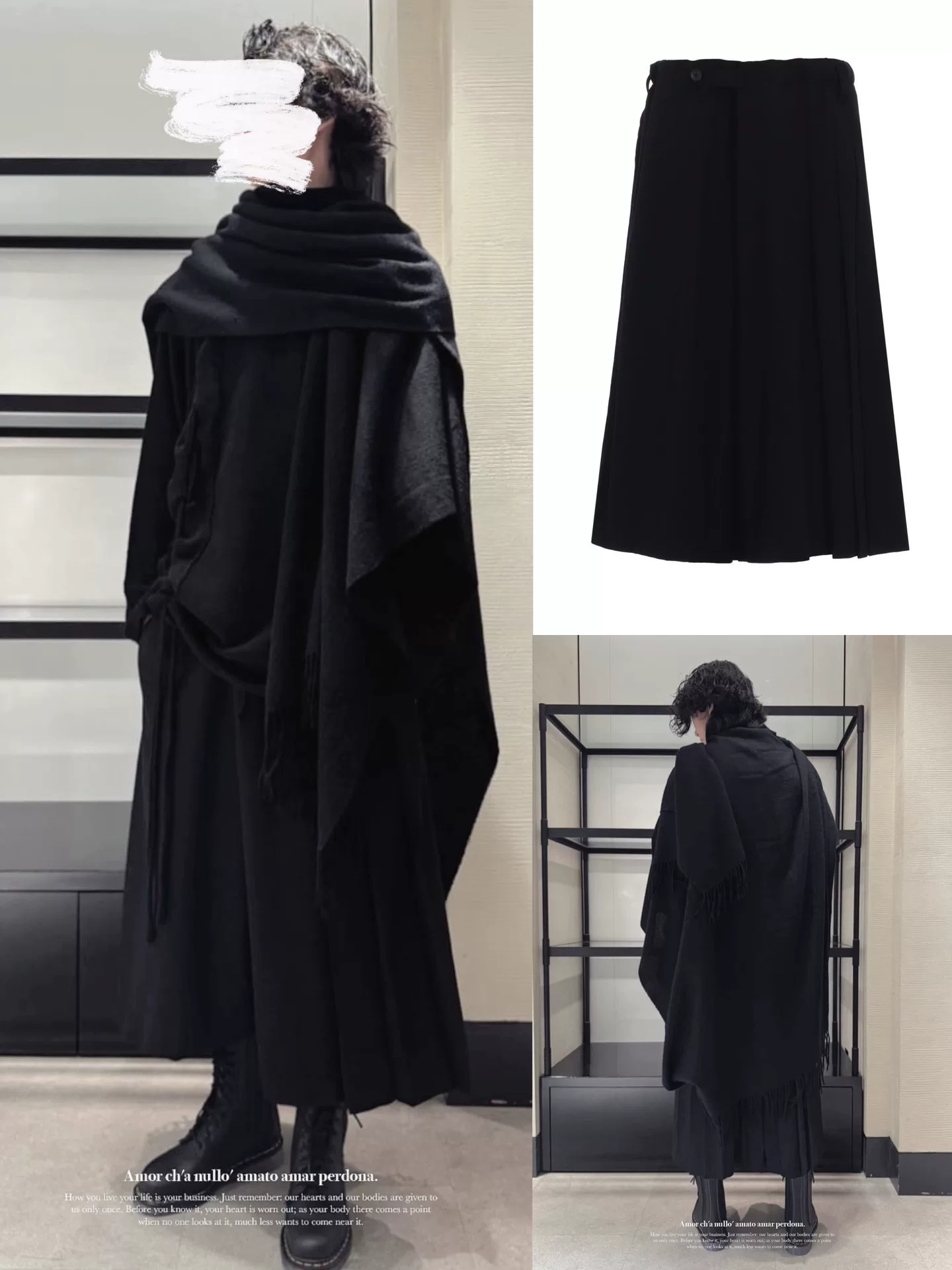 Yohji Yamamoto 24AW Wool Hakama Skirt-Pants