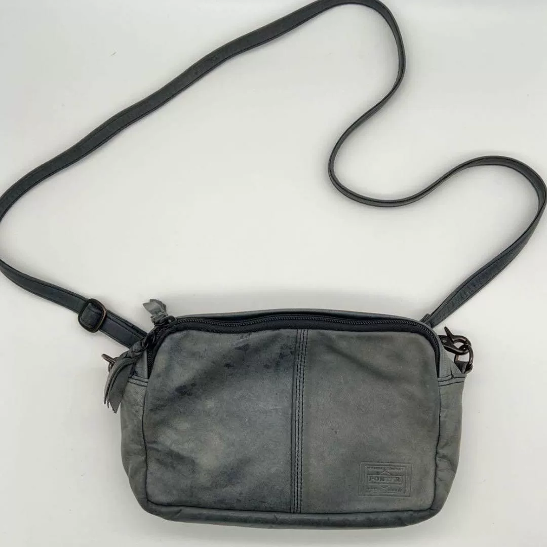 PORTER FRANK Navy Leather Crossbody