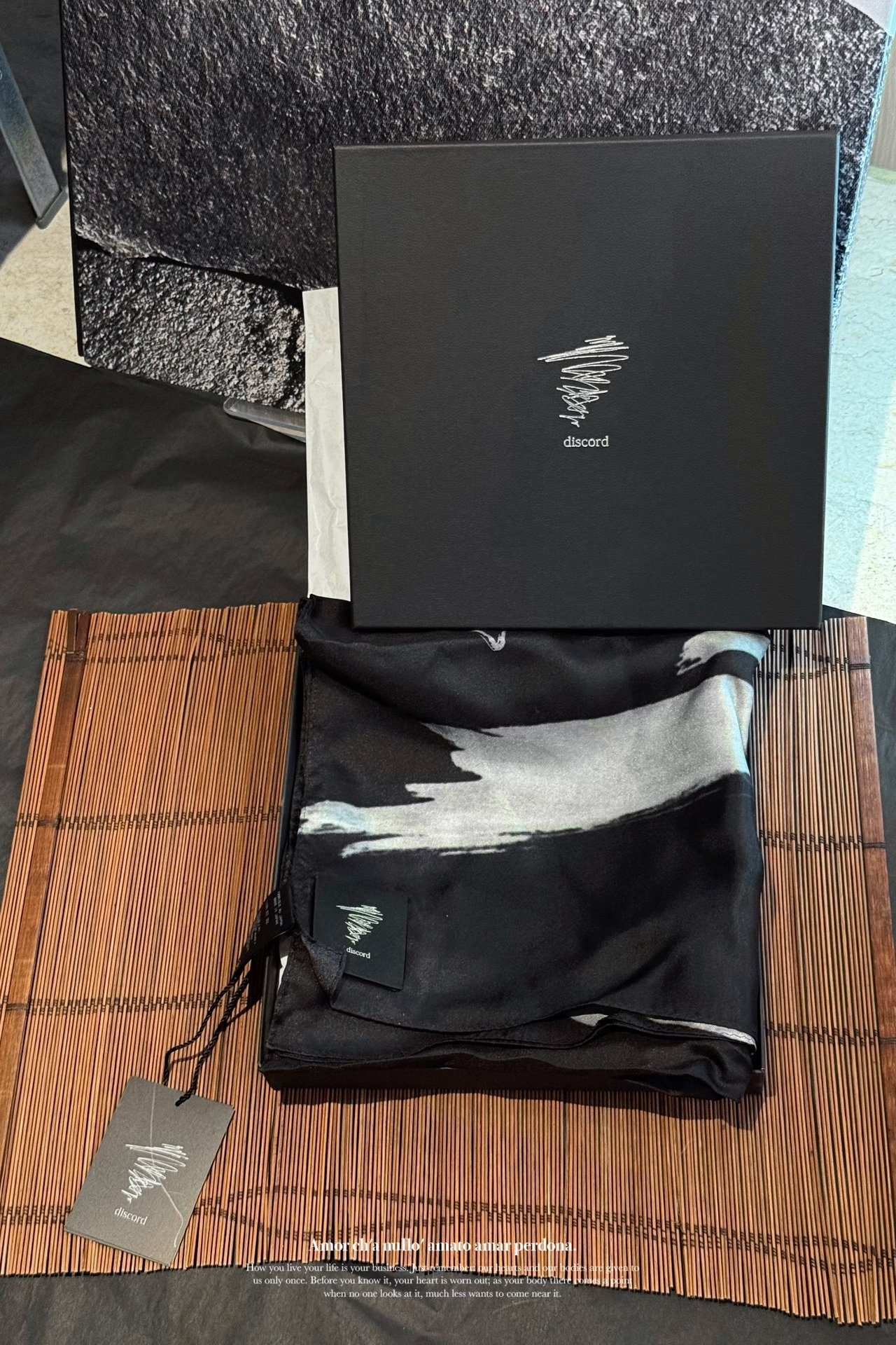Yohji Yamamoto x Asakura Silk Abstract Face Scarf — back