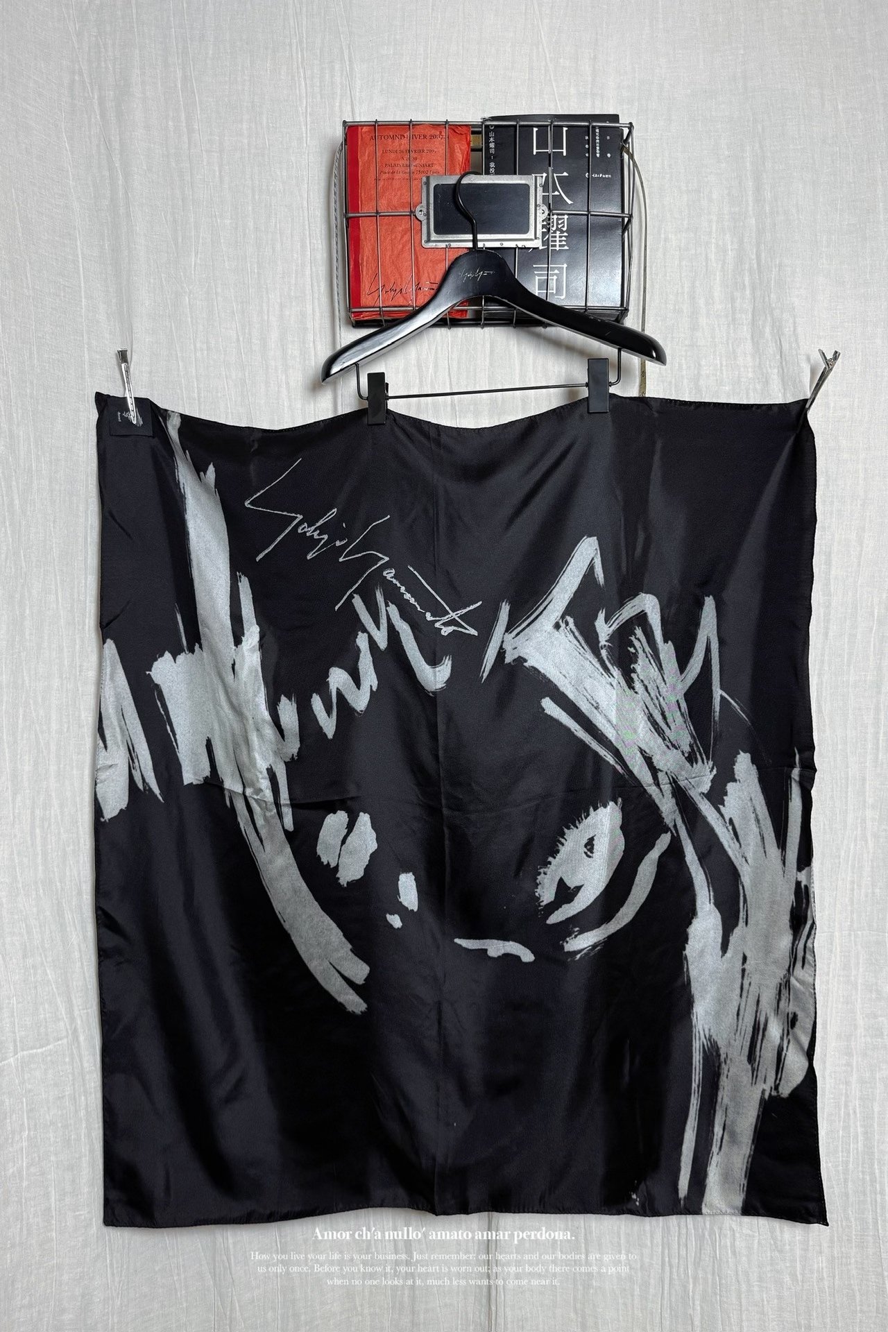 Yohji Yamamoto x Asakura Silk Abstract Face Scarf — front