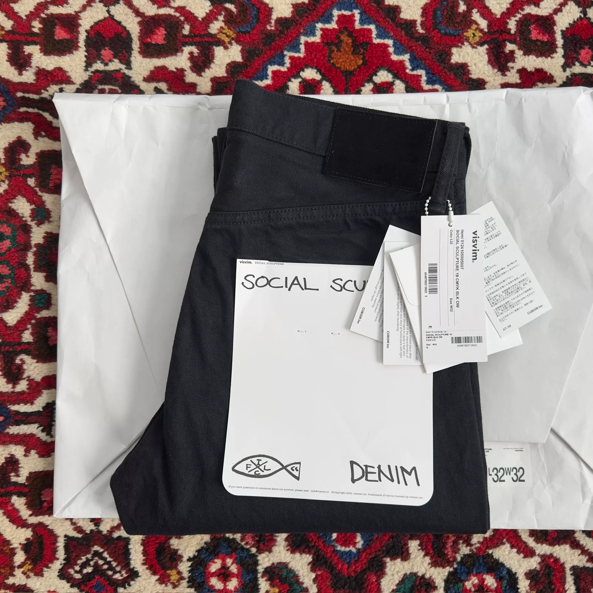 visvim 24ss 19CMYK BLK Jeans w32l32