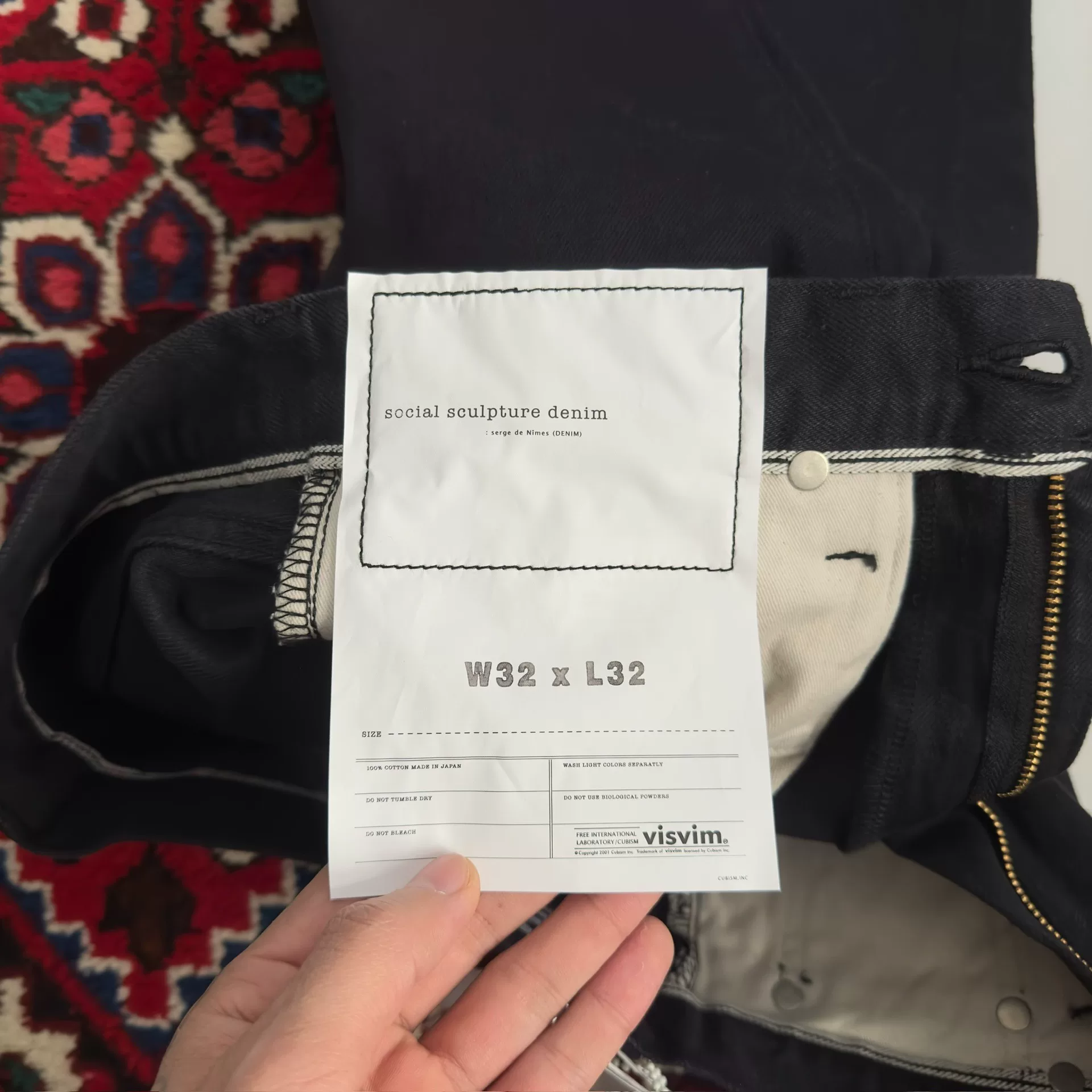 visvim 24ss 19CMYK BLK Jeans w32l32 — back