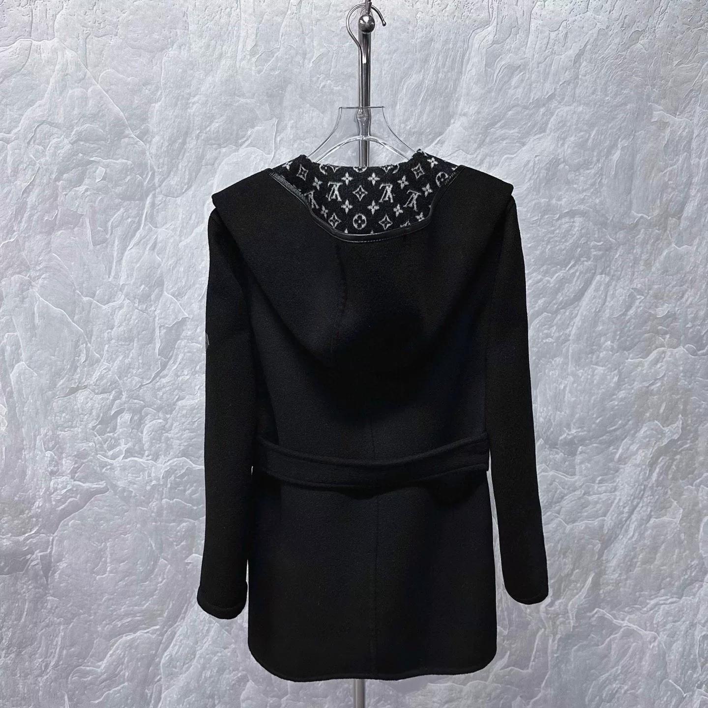 Louis Vuitton Cashmere Wrap Hooded Coat — label