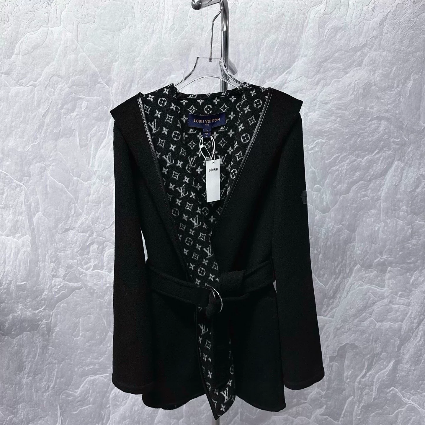 Louis Vuitton Cashmere Wrap Hooded Coat — front
