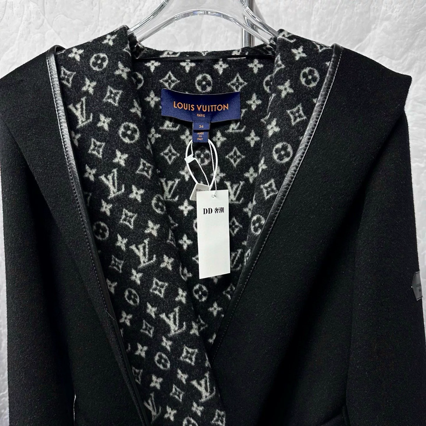 Louis Vuitton Cashmere Wrap Hooded Coat — detail