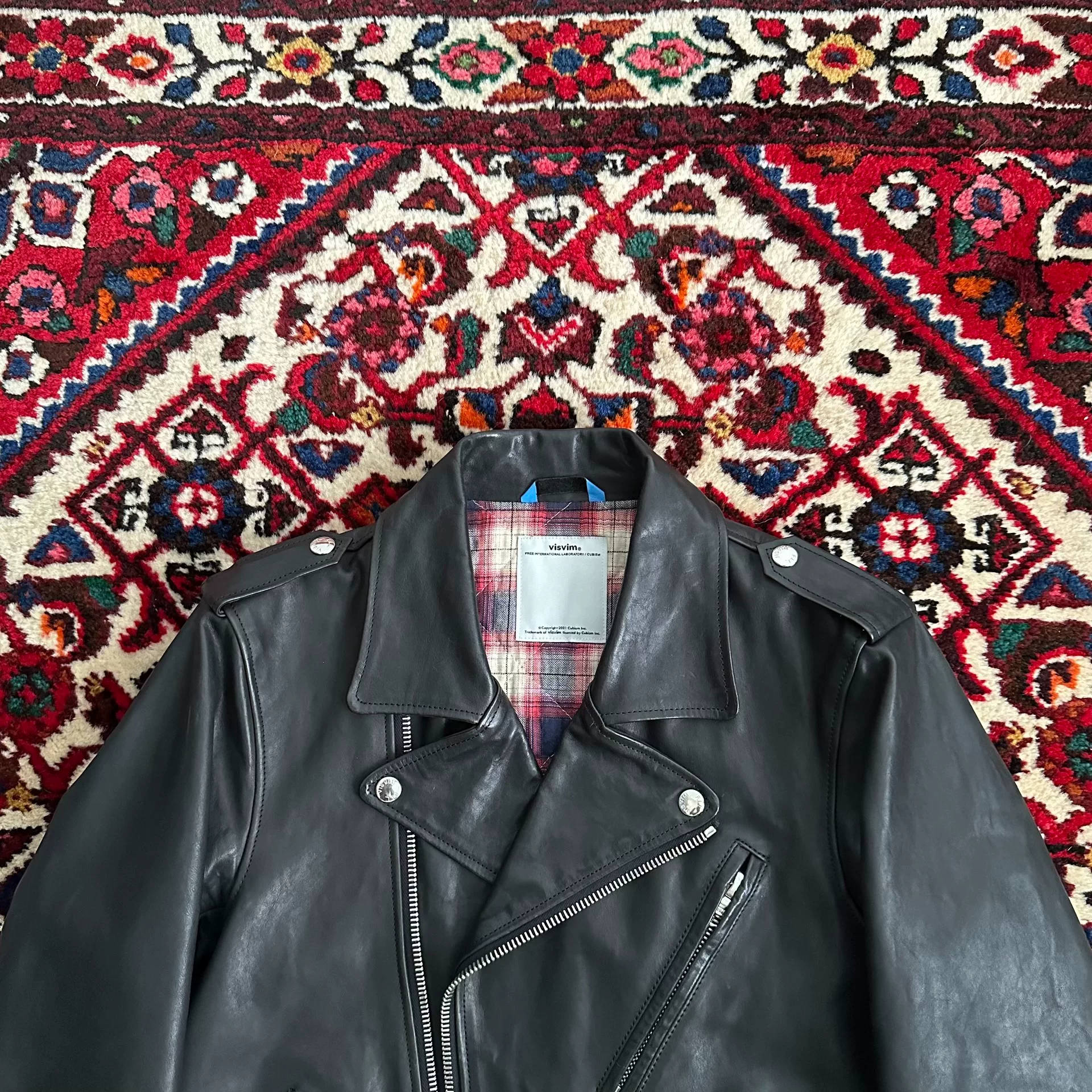 visvim 10AW Strabler Motorcycle Leather Jacket — label