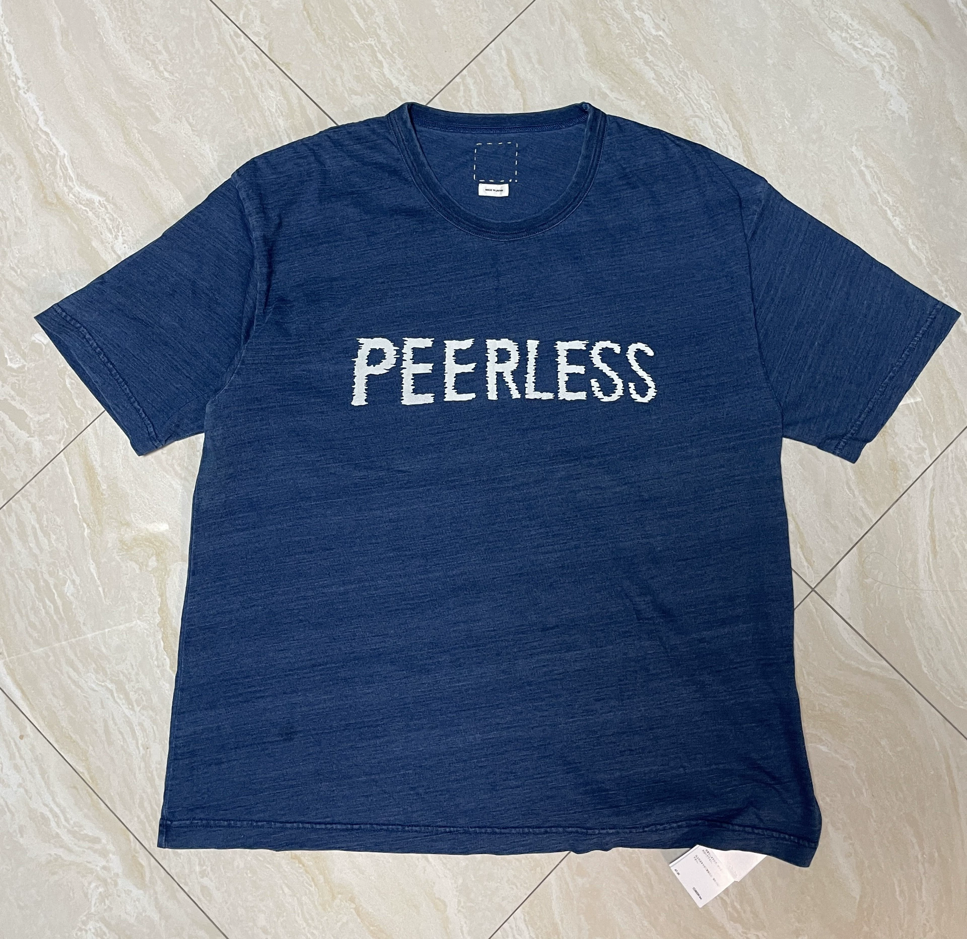 visvim Jumbo Tee Blue PEERLESS Print