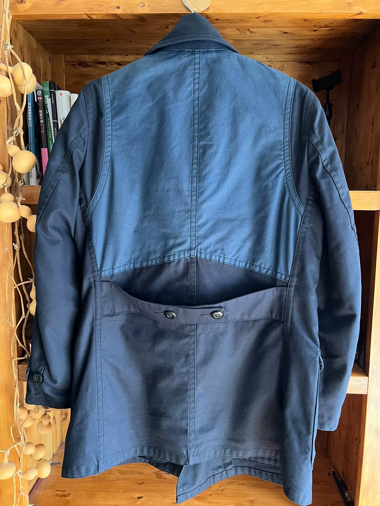 Black Rabbit Dutch Wool Coat — detail