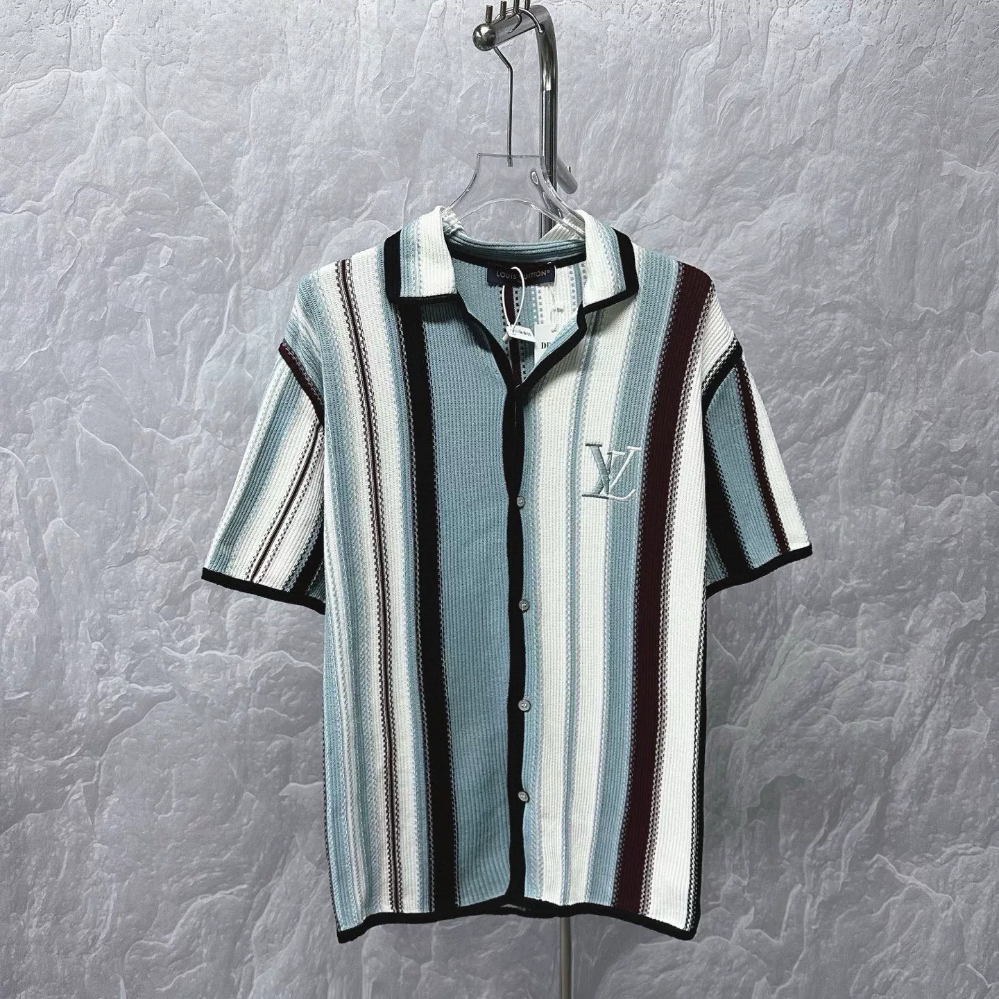 Louis Vuitton Striped Knit Short Sleeve Shirt