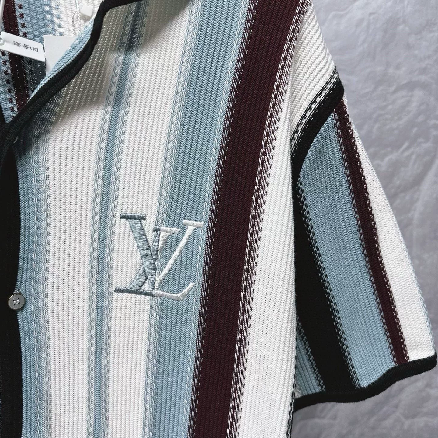 Louis Vuitton Striped Knit Short Sleeve Shirt — detail