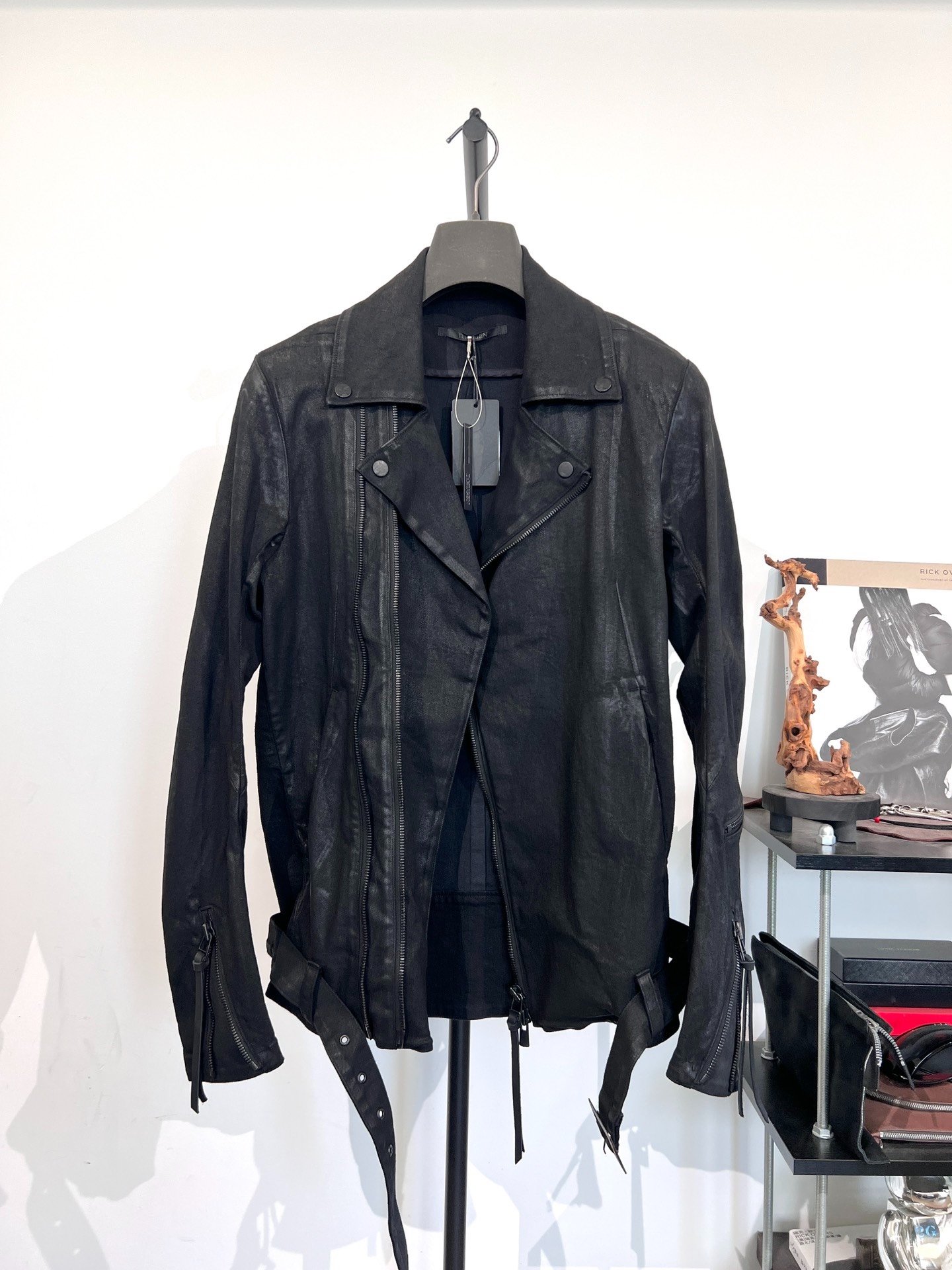 Uniqlo Waxed Biker Denim Jacket
