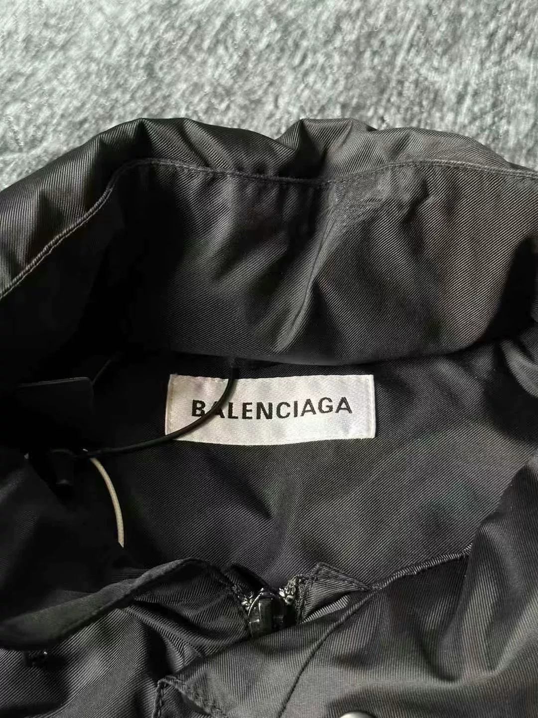 Balenciaga Seven-Language Black Windbreaker — detail