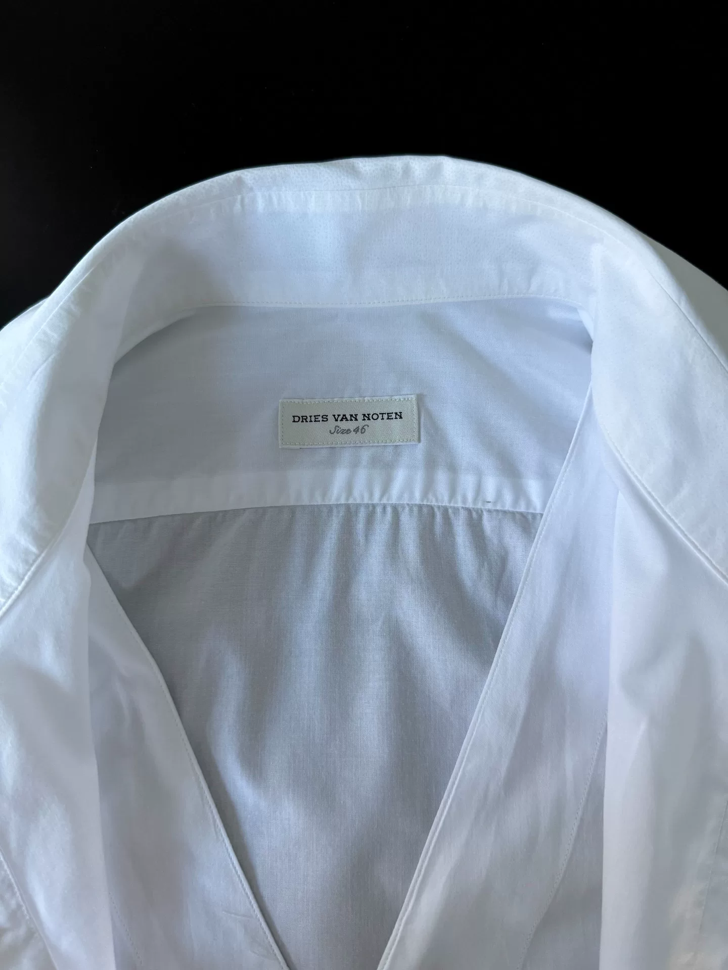 Dries Van Noten Double-Breasted Cotton Shirt — label
