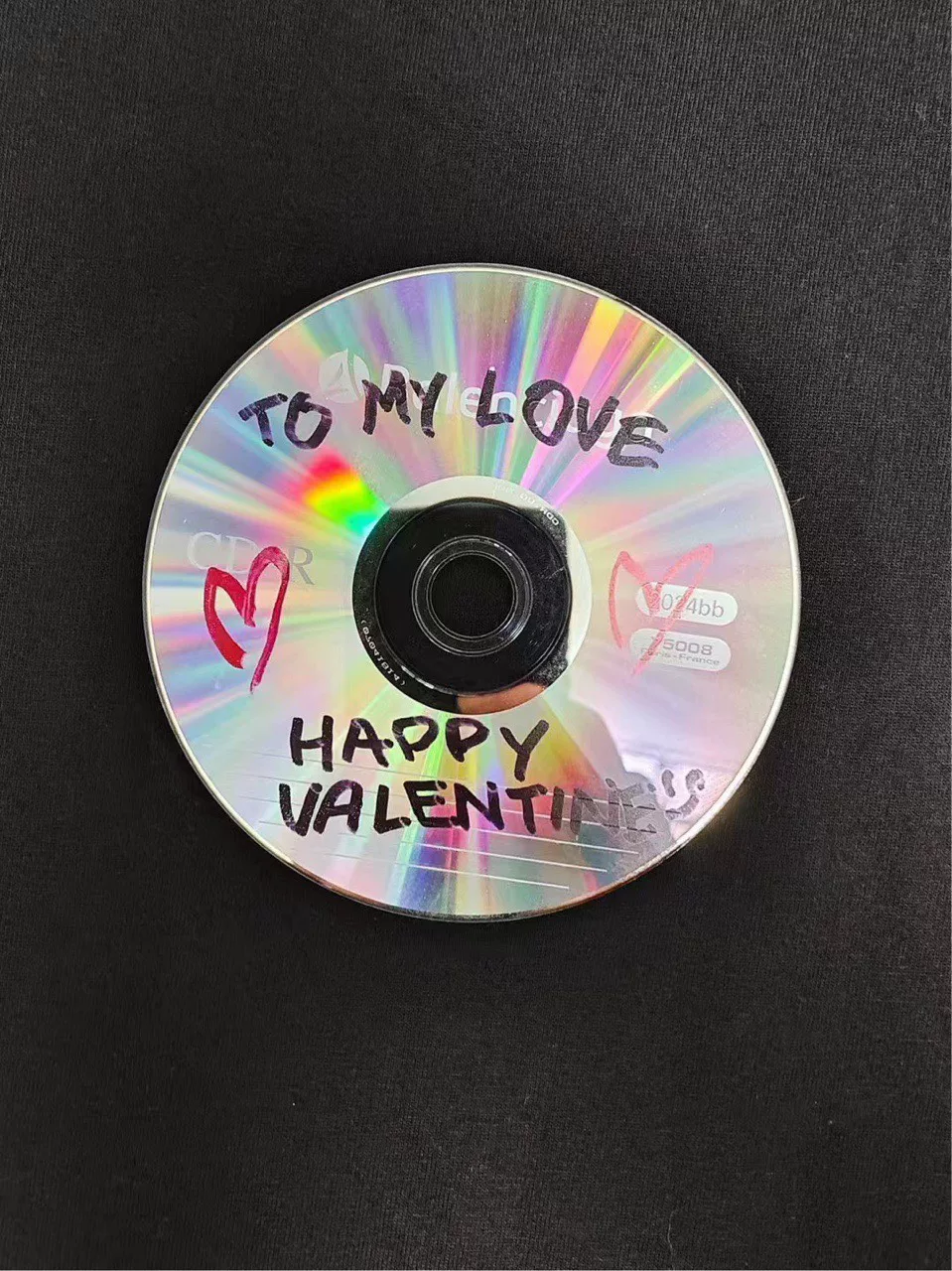 Balenciaga 24SS CD Valentine's Distressed T-Shirt — detail