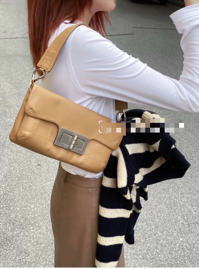 Chanel Vintage 2.55 Tan Leather Bag — front
