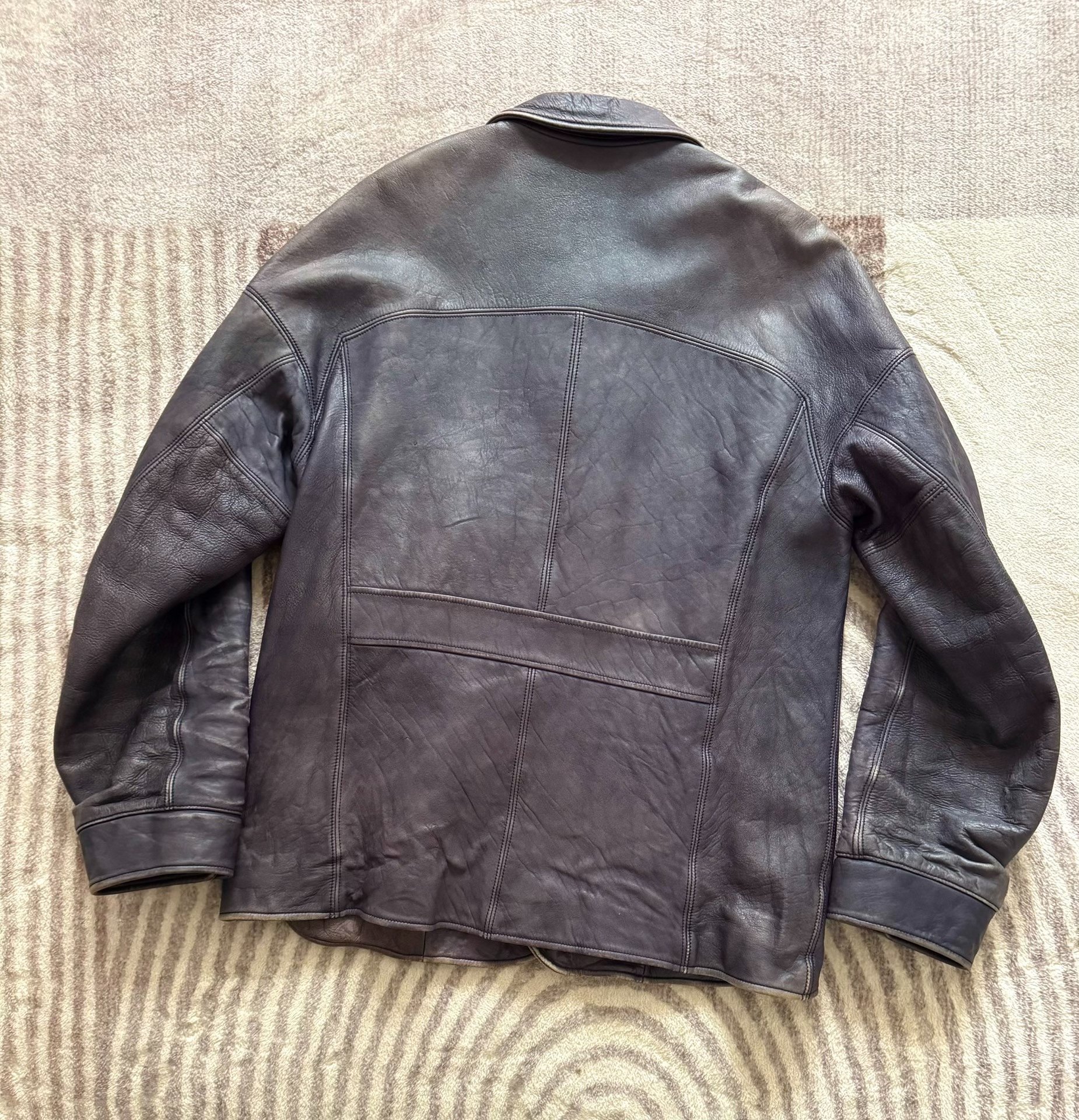 VISVIM 22SS Eton Navy Horse Leather Jkt — detail