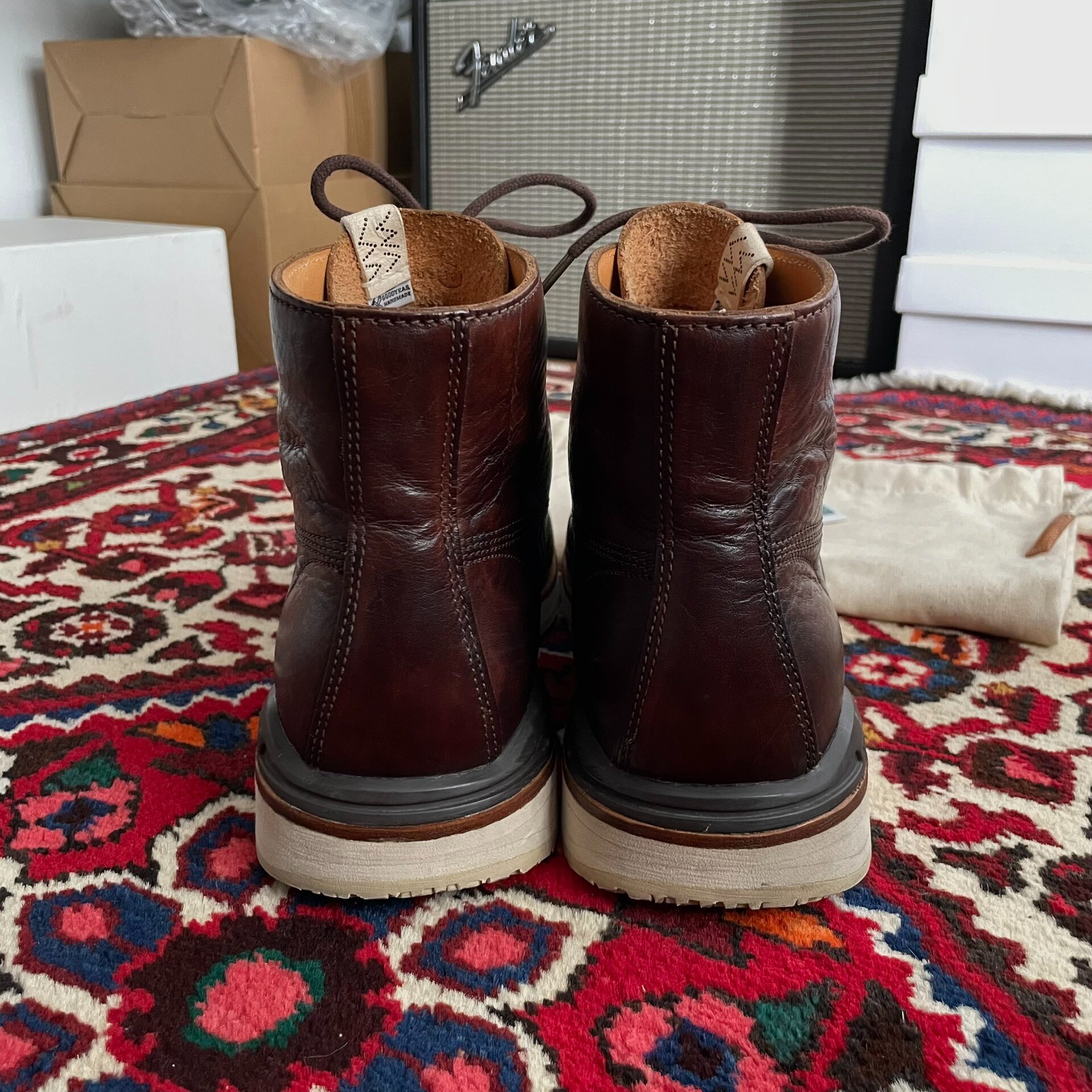 visvim 19AW Virgil Boots Dark Brown — detail