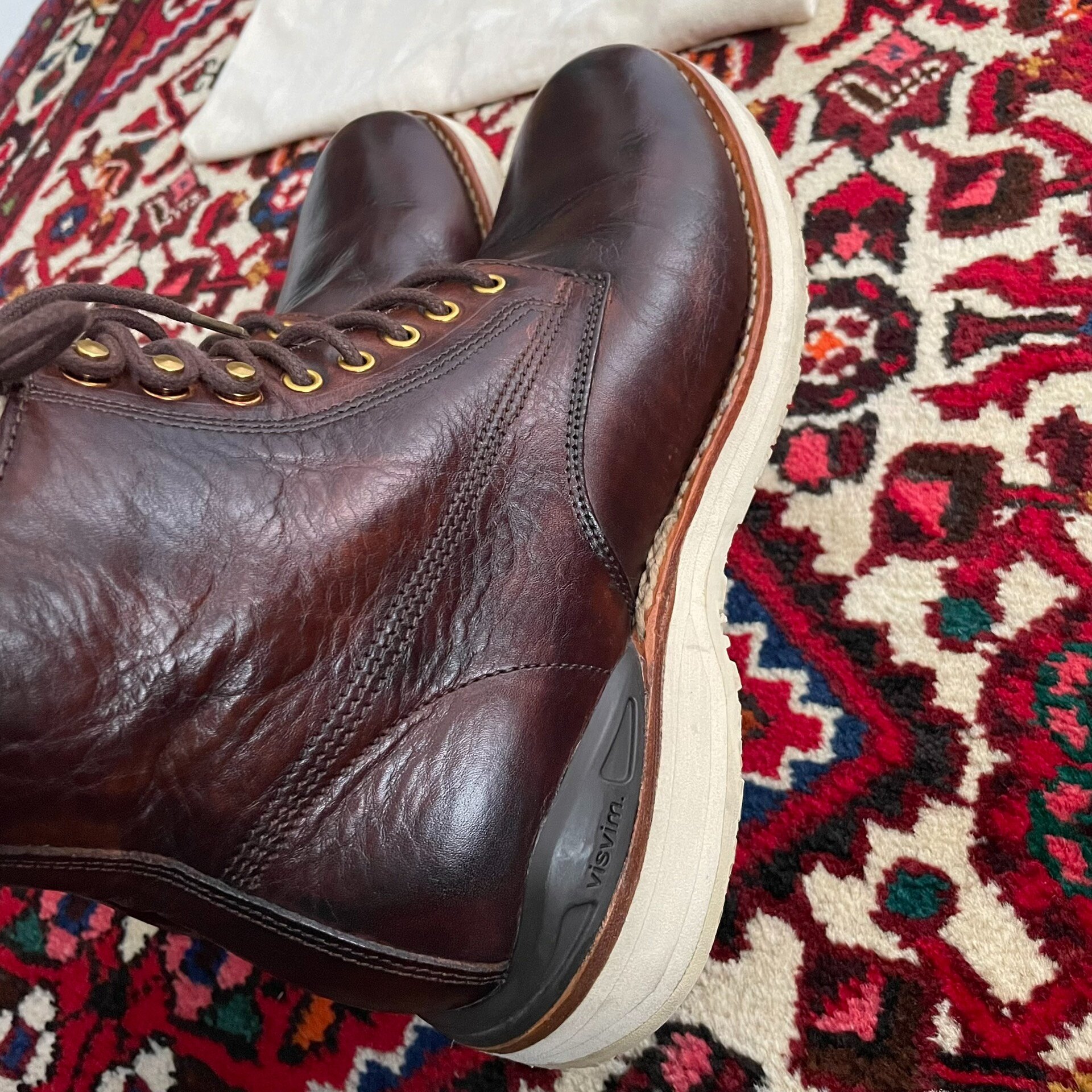 visvim 19AW Virgil Boots Dark Brown — label