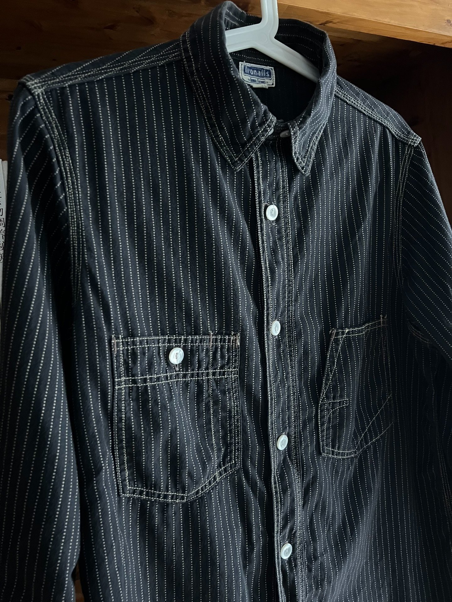 Freewheelers Black Wabash Work Shirt — back