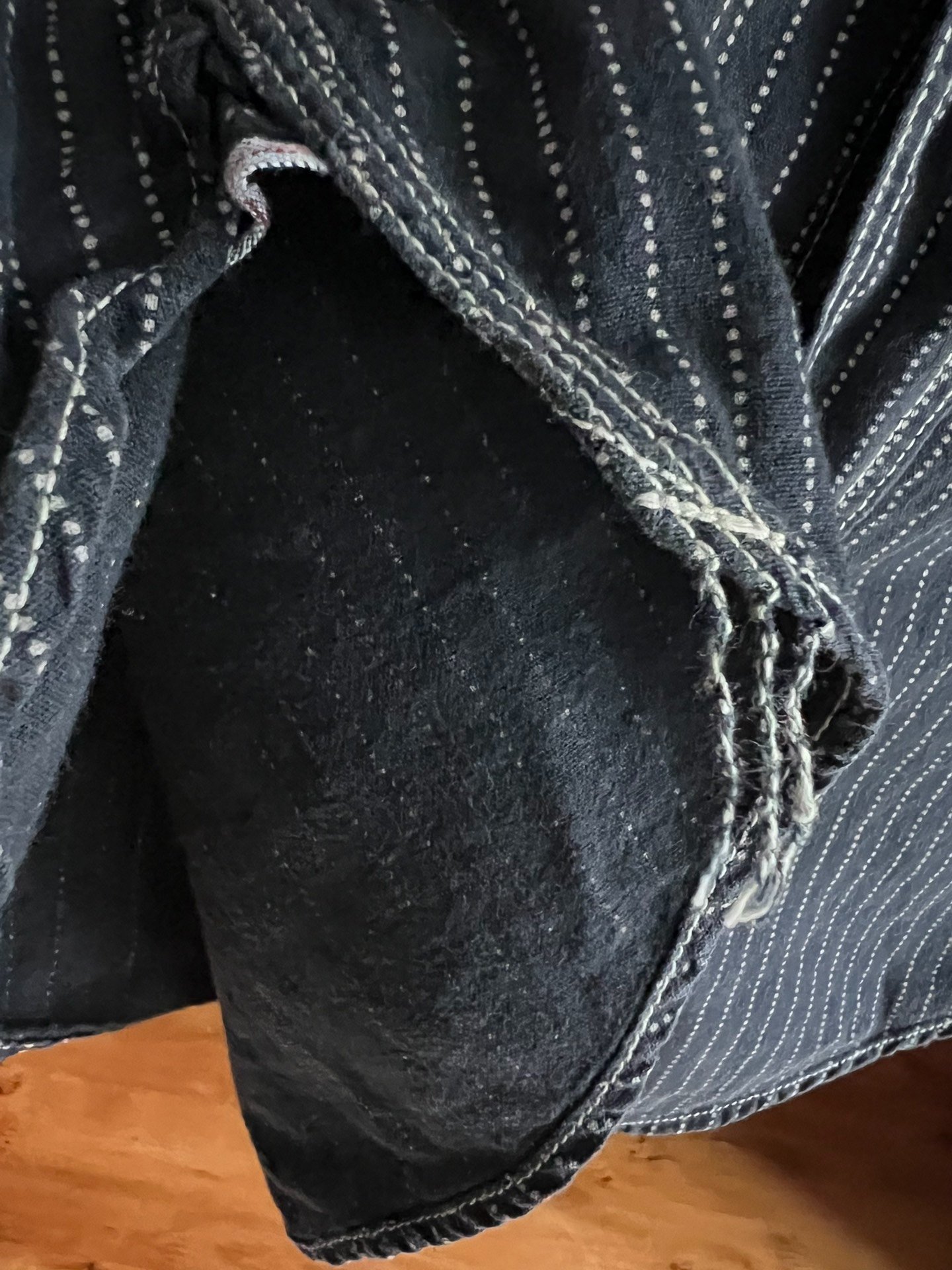 Freewheelers Black Wabash Work Shirt — detail
