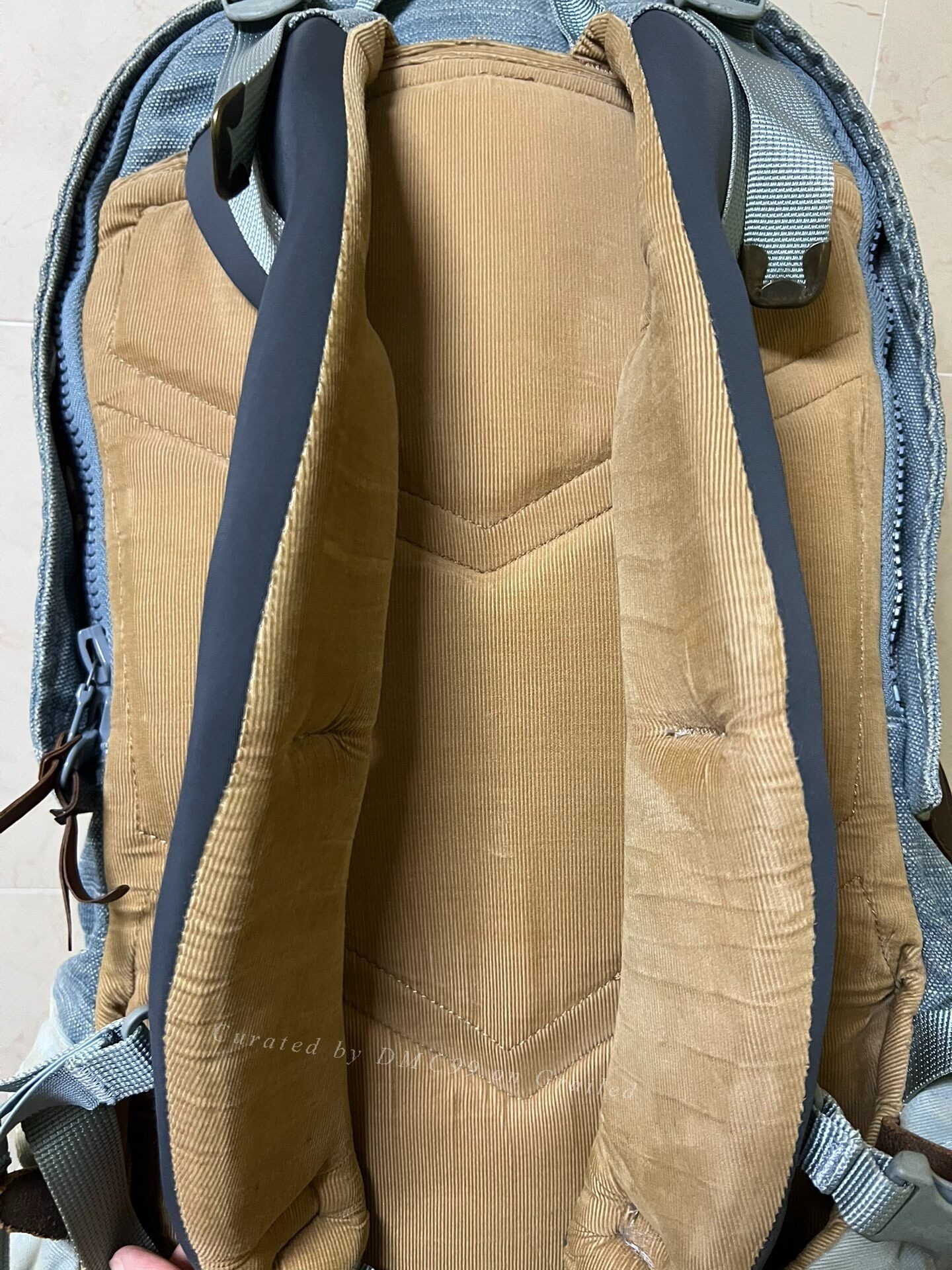 visvim summit papoose stripe backpack 22L — label