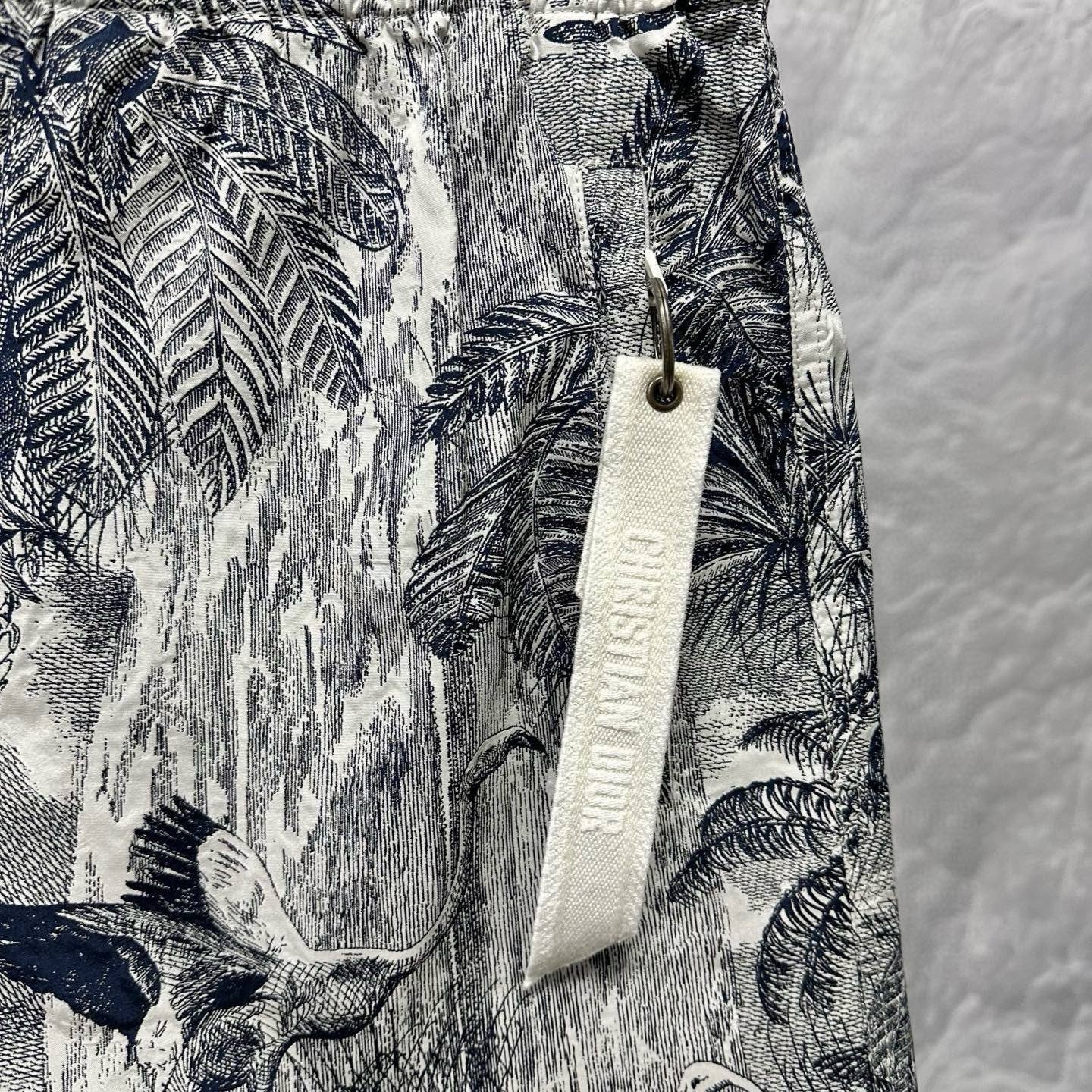 Dior Animal Print Zip Shorts — label