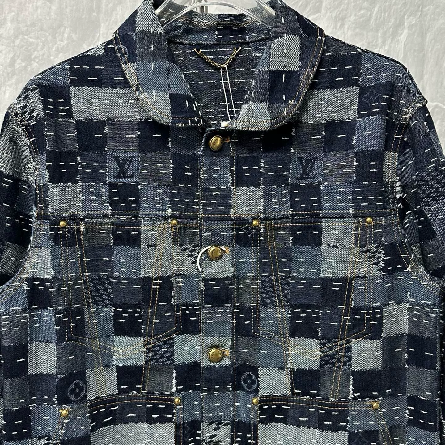 Louis Vuitton Nigo Checkerboard Denim Jacket — front