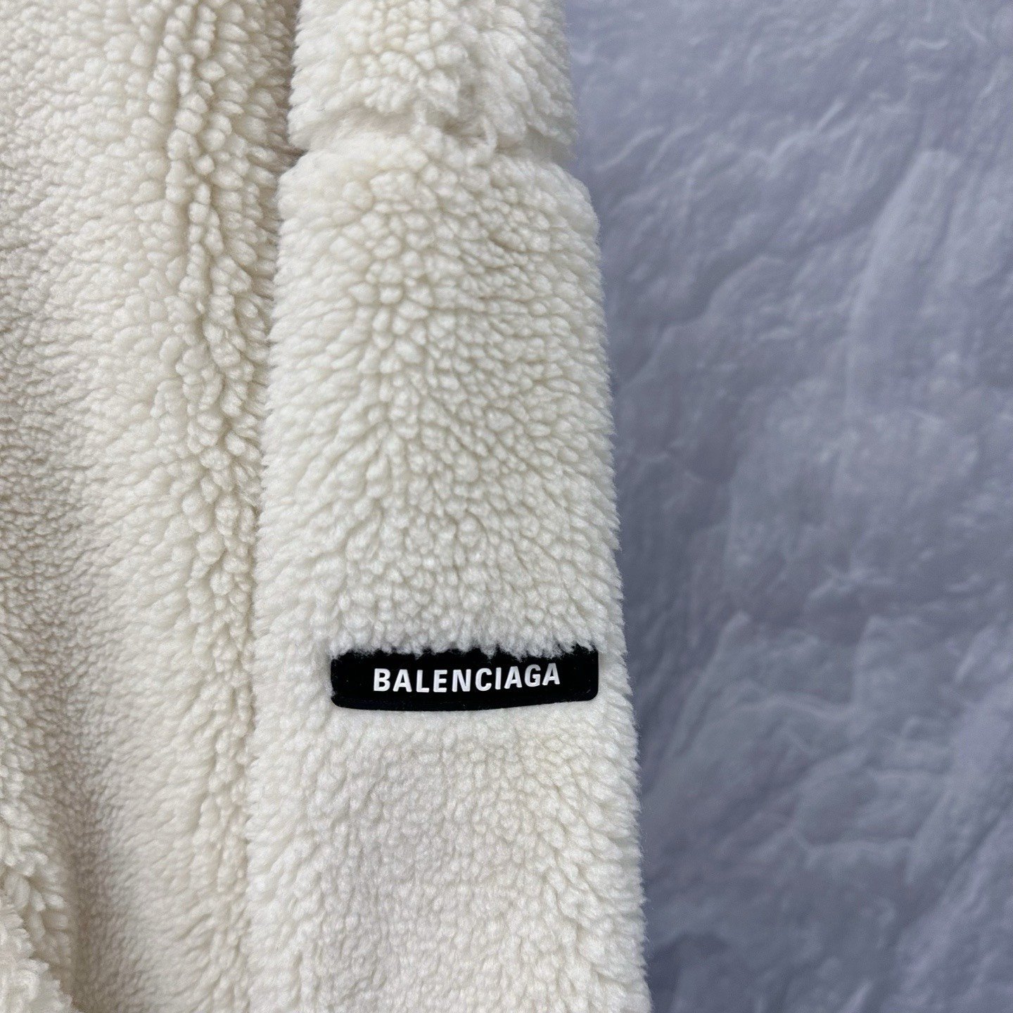 Balenciaga Teddy Fleece Hooded Jacket — detail