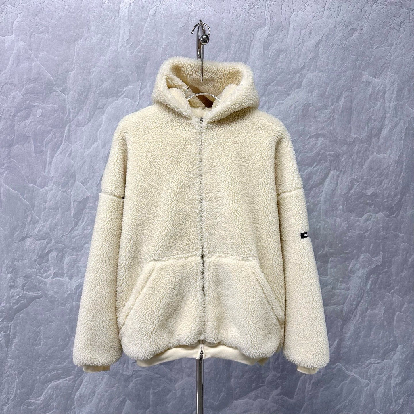 Balenciaga Teddy Fleece Hooded Jacket