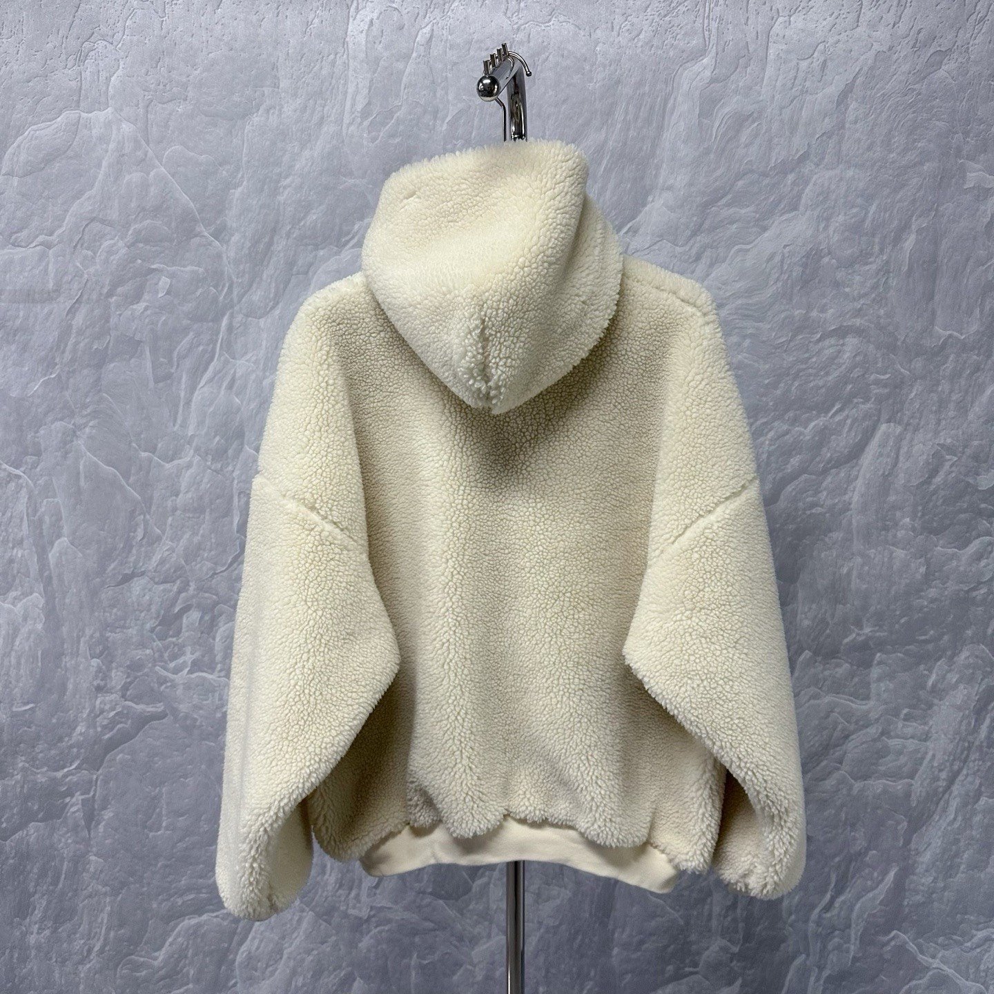 Balenciaga Teddy Fleece Hooded Jacket — back