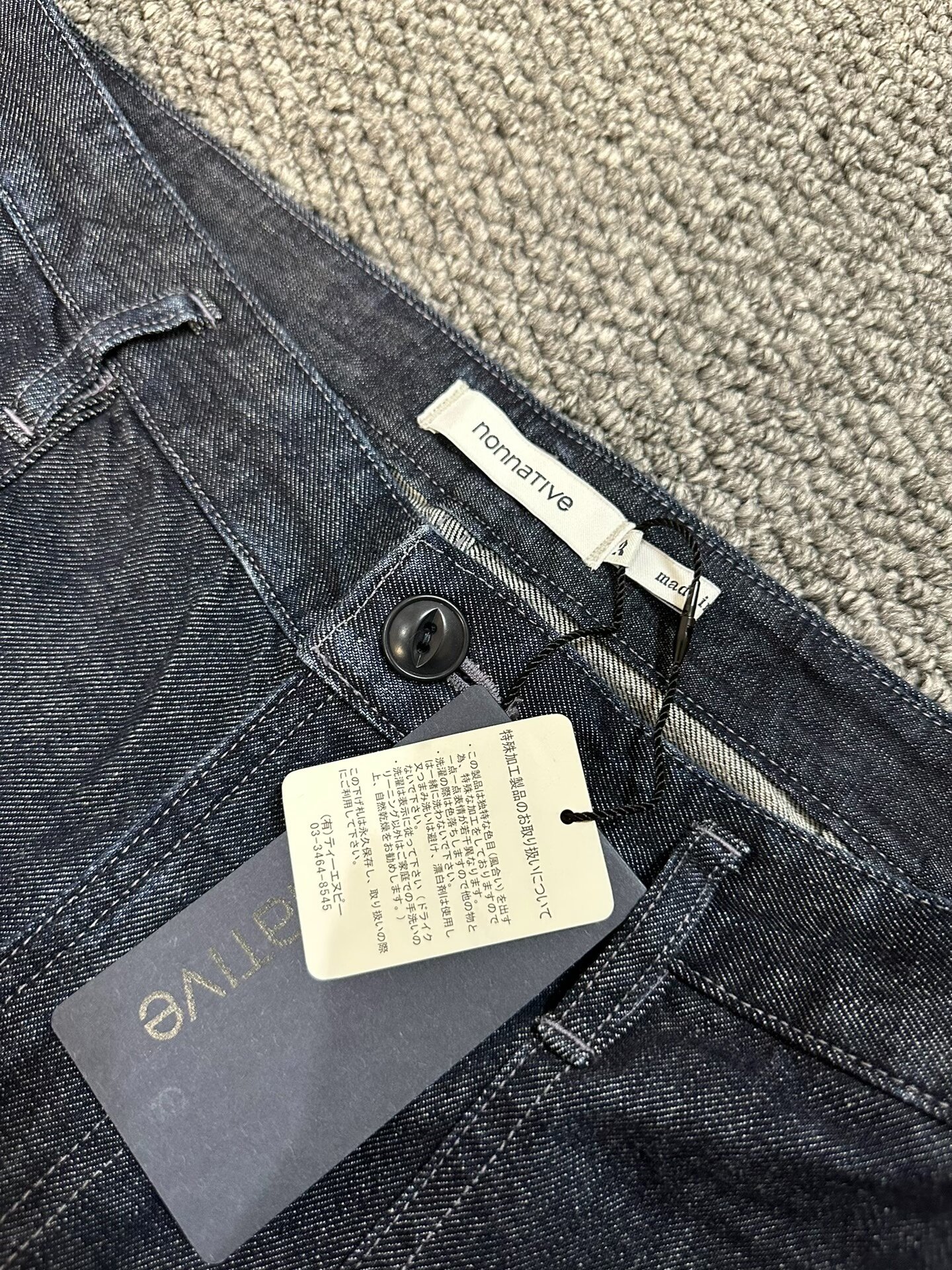 nonnative Raw Denim Work Pants — detail