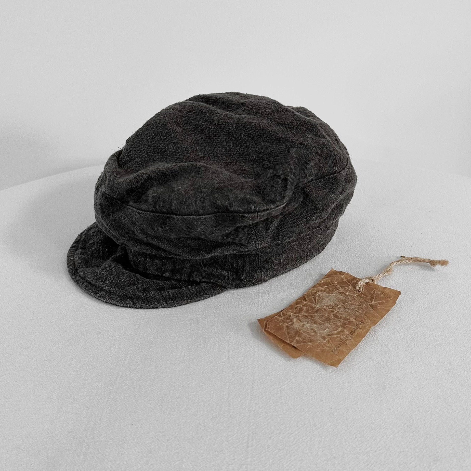 Andrew Driftwood Ink-Dyed Linen Newsboy Cap — front