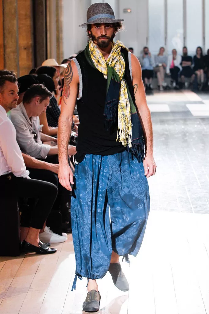 Yohji Yamamoto 13SS Yellow Plaid Scarf — back