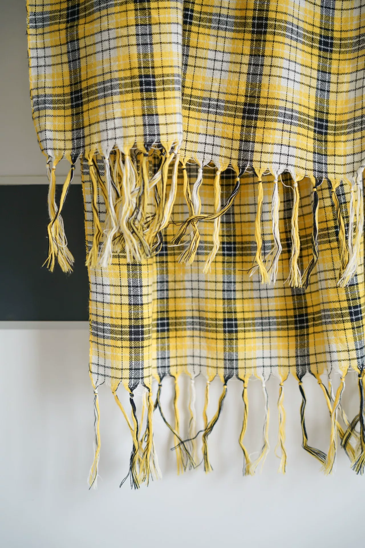Yohji Yamamoto 13SS Yellow Plaid Scarf — front