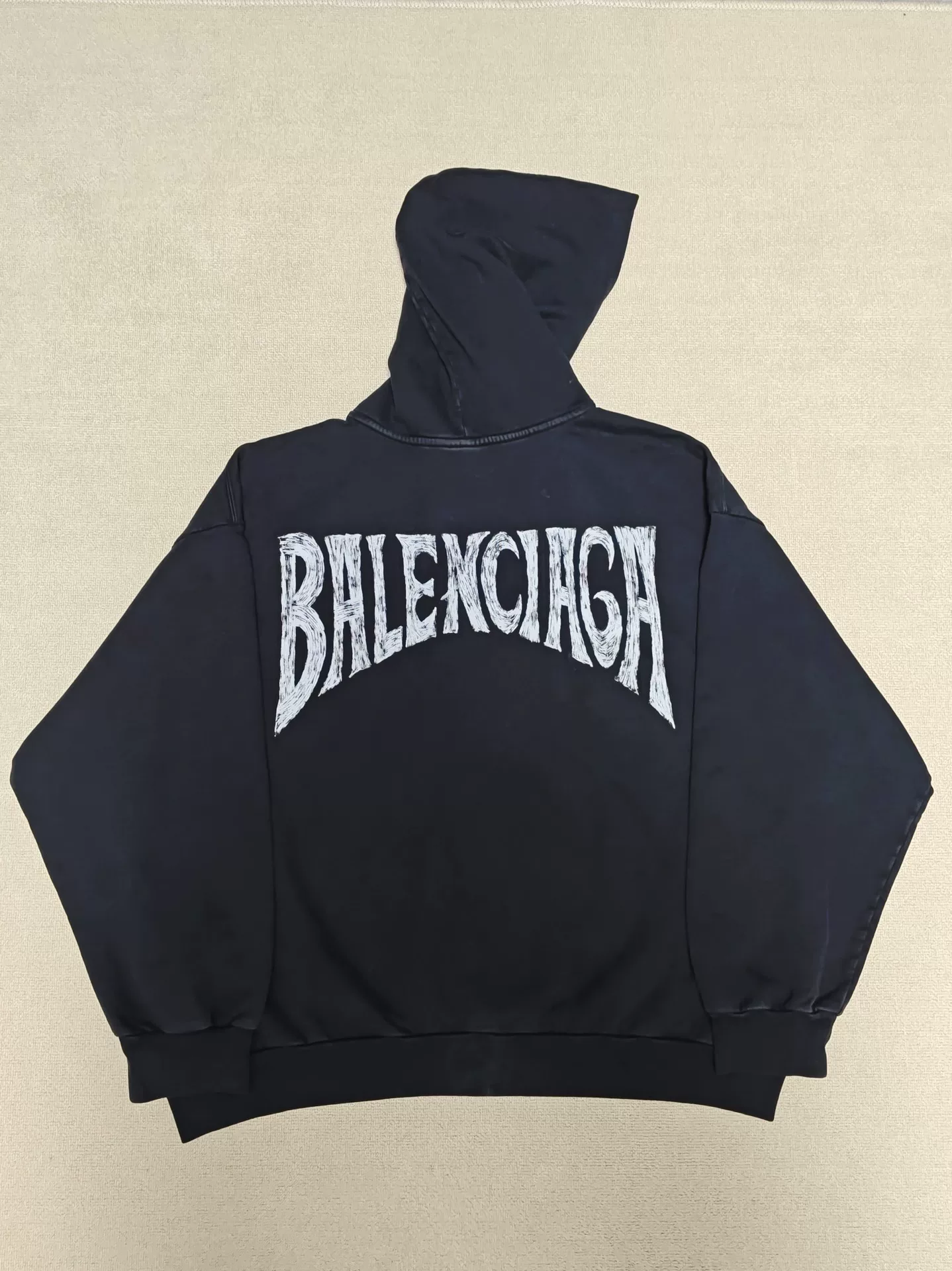 Balenciaga 24SS Distressed Logo Hoodie